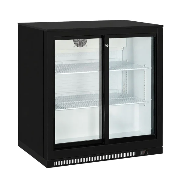HK-Redline Back Bar Cooler Double Door Black H Kitchen
