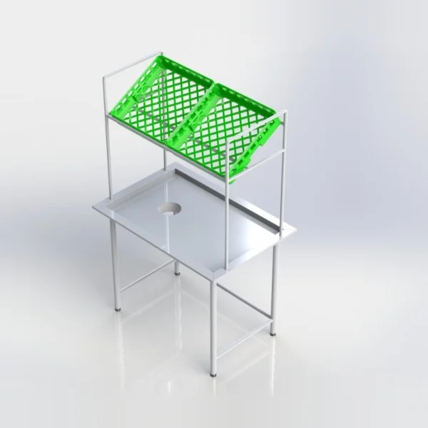 Sheffield Fabrications Receiving Table With Overshelf RTO1207R