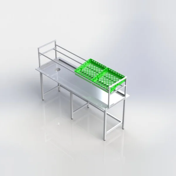 Sheffield Fabrications Receiving Table With Overshelf RTO2107S