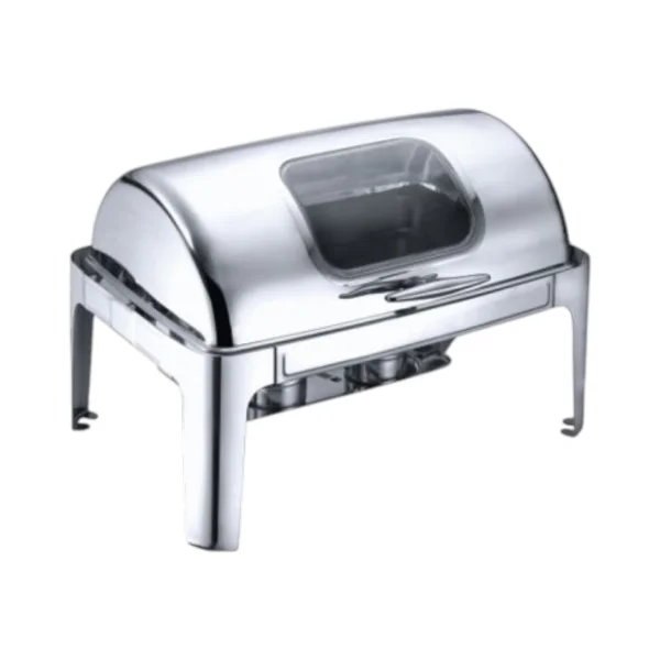 Kitchenware Chafing Dish Roll Top 9 Litres With Glass Lid