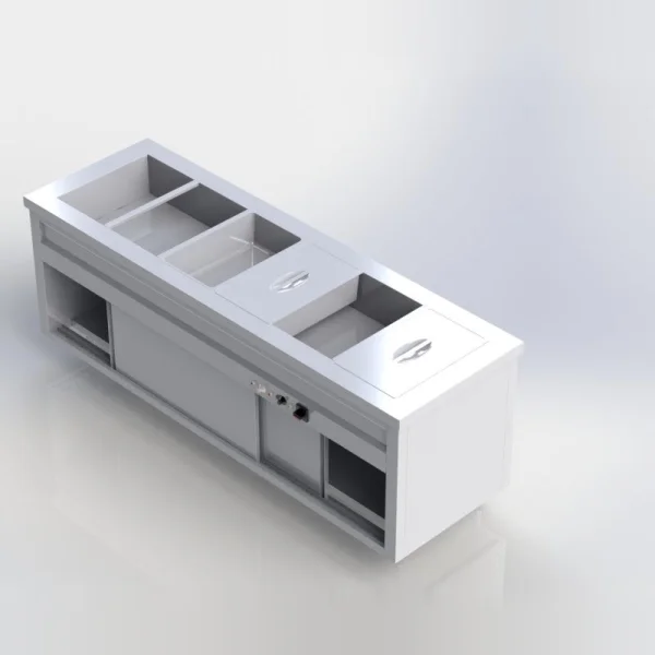 Sheffield Fabrications Bain Marie With Hot Cupboard 6 Containers
