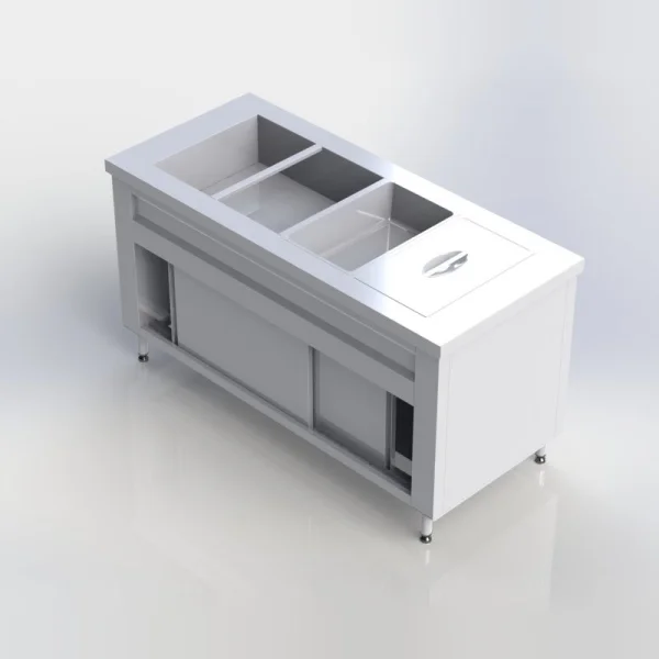 Sheffield Fabrications Bain Marie With Hot Cupboard 4 Containers