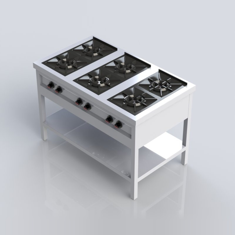Sheffield Fabrications 6 Burner Low Pressure Cooker Free Standing