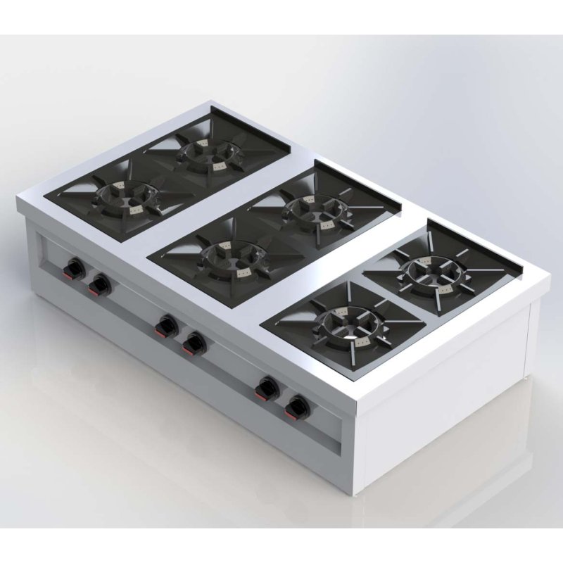 Sheffield Fabrications 6 Burner Low Pressure Cooker Table Top