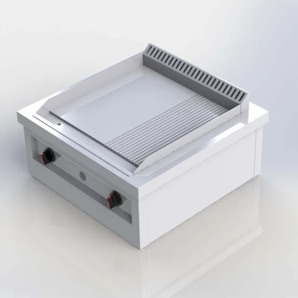Sheffield Fabrications Table Top 1/2 Grooved 1/2 Smooth Hot Plate Griddle 750