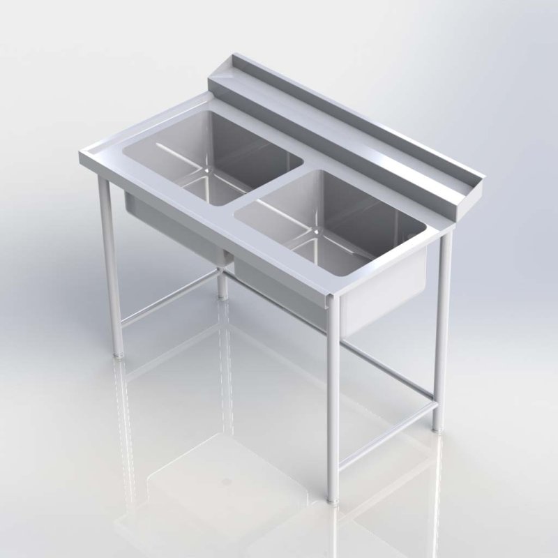 Sheffield Fabrications Pre Rinse Double Bowl Sink SDBPR1807R