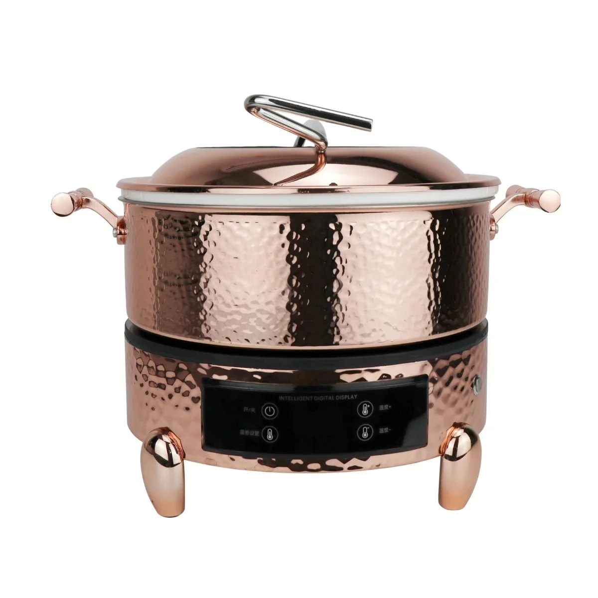 Winners Hot Pot With Warmer Stove 36CM 6L Rose Gold Hammered Finish - view 3