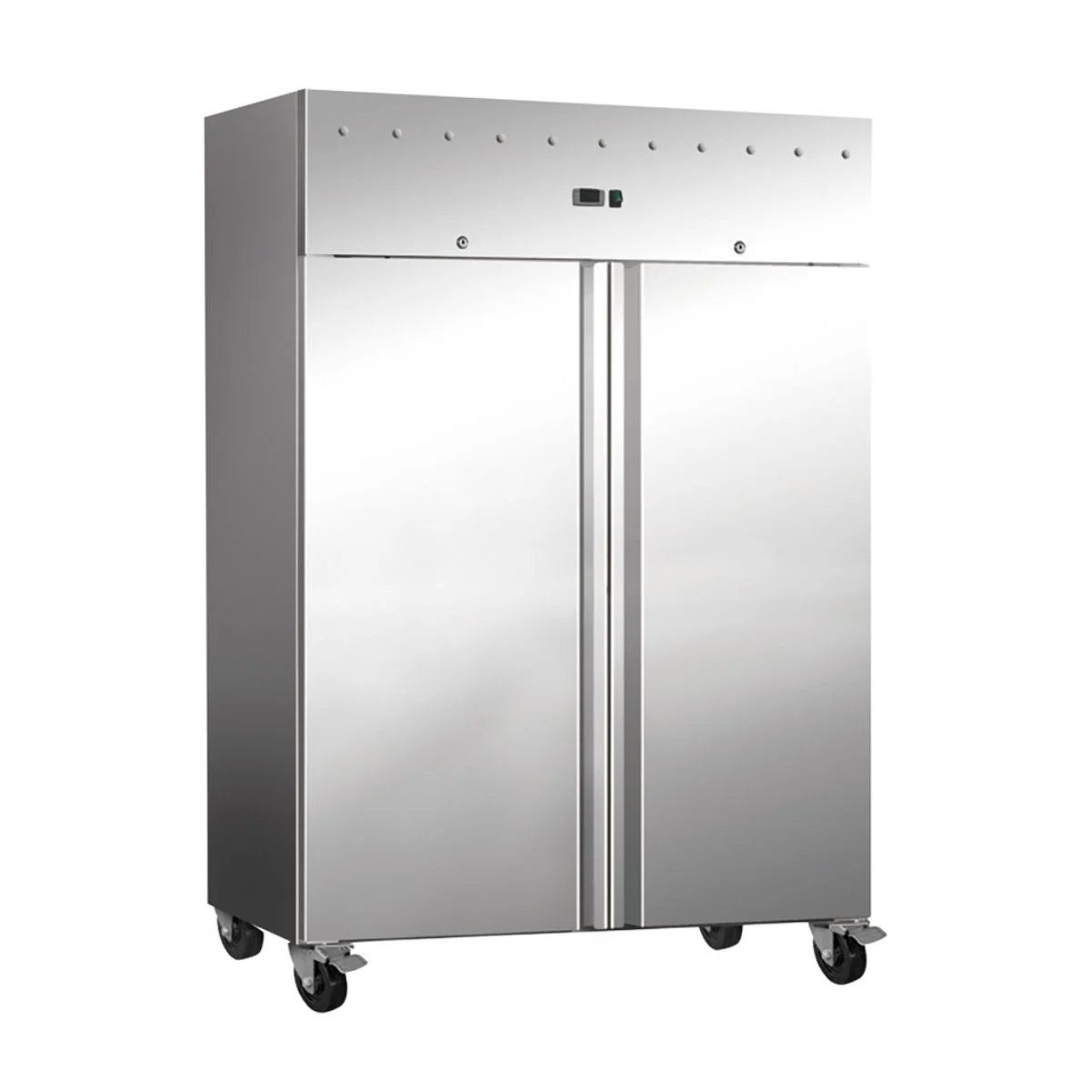 Upright Solid Door Dual Chiller Freezer 2 Door Blueline
