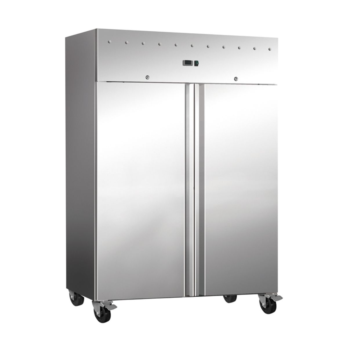 Upright Solid Door Dual Chiller Freezer 2 Door Blueline