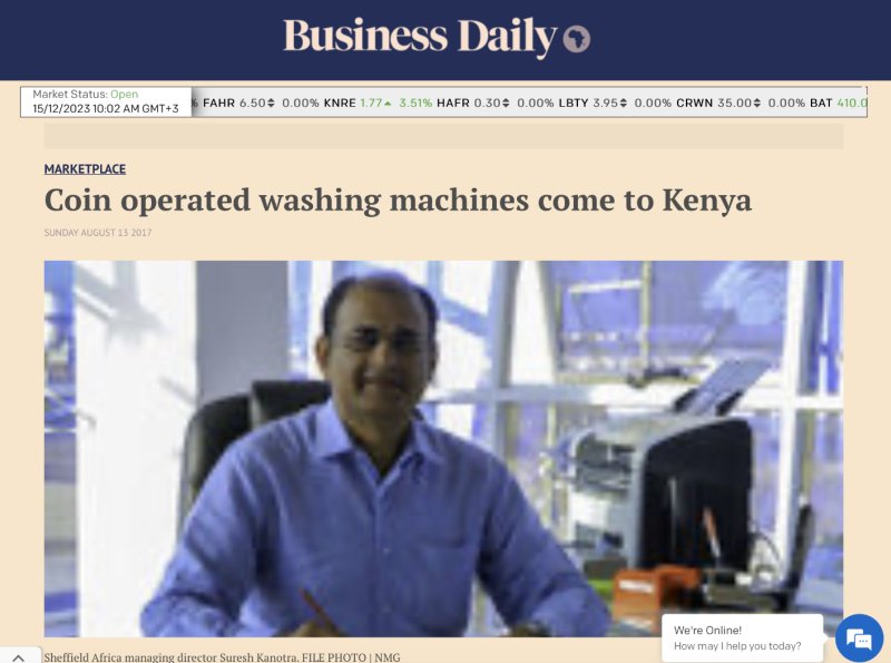 Coin operated washing machines come to Kenya